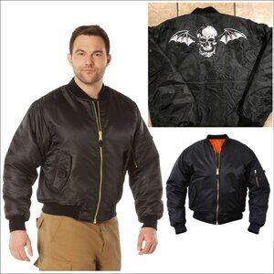 Men’s Rothco MA-1 Flight Jacket with Skull Print-Size L (7324)